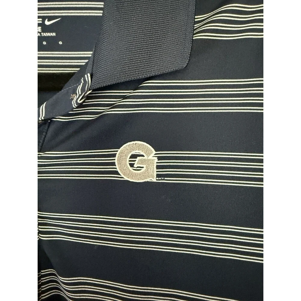 Women’s Nike Golf Tour Performance Georgetown Hoyas Polo Navy Stripe Large